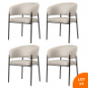 Chaise beige moderne en tissu pour salle a manger ou salon