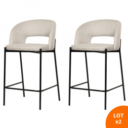 Chaise haute de salle a manger en tissu beige moderne