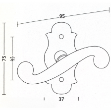 Poignées de porte COQ 330x36 cylindre, saillie rehaussée, noir, paire