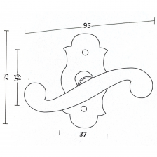 Poignées de porte COQ 330x36 cylindre, vieil argent