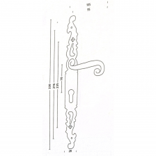 Poignée de porte fenêtre d'époque COQ vieil argent