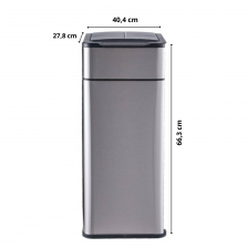 Poubelle à ouverture automatique latérale papillon - Inox SS304 - 60L