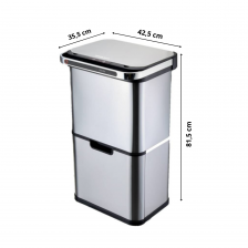 Poubelle de tri à 4 compartiments - ouverture automatique - Inox SS30