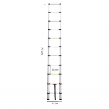 échelle escamotable en aluminium pliable 3.2m pratique et solide