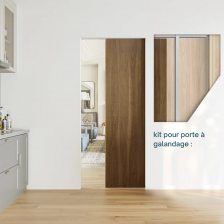 Rail de porte à galandage - Kit avec accessoires - 80kg max