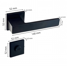 Poignées de porte sur rosace noir mat - Modèle Mathilda