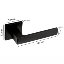 Poignées de porte sur rosace noir mat carré - Modèle Nathaly
