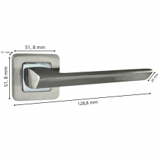 Poignées de porte sur rosace chromées satinées - Modèle Morgan