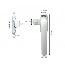 Poignées de fenêtre oscillo-battante à pression - avec gâches - pour serrure cassée - blanc