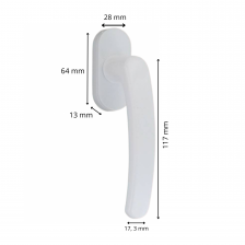 Poignée de fenêtre oscillo-battante PVC laqué blanc RAL 9016