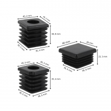 Capuchon embout de tube pour portail - Lot de 8