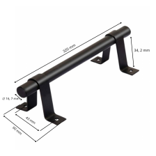 Poignée de porte coulissante - Type atelier - 140 mm - Gris foncé