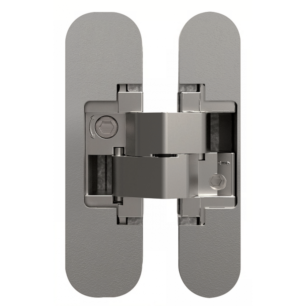 Charnière invisible noir réversible en zamac satinée - Réglable