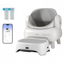 NEAKASA M1 Litière automatique pour grands chats, Blanc + Airstep Purificateur d'air