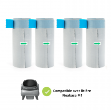 Pack de 4 rouleaux de sacs poubelles pour litière automatique Neakasa M1