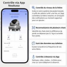 Neakasa Litière automatique M1, Grise + PooGuard poubelle à litière pour chat