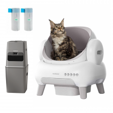 Neakasa Litière automatique M1, Blanc + PooGuard poubelle à litière pour chat