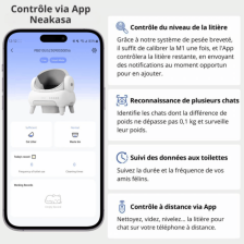 Neakasa Litière automatique M1, Blanc + PooGuard poubelle à litière pour chat