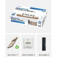 Petkit Crystal Cat Litter Pack de 4 recharges pour litière Purobot Crystal Duo