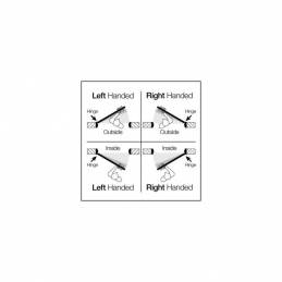 Dispositif charnière invisible droite zamac satiné réglable 3 dimensions